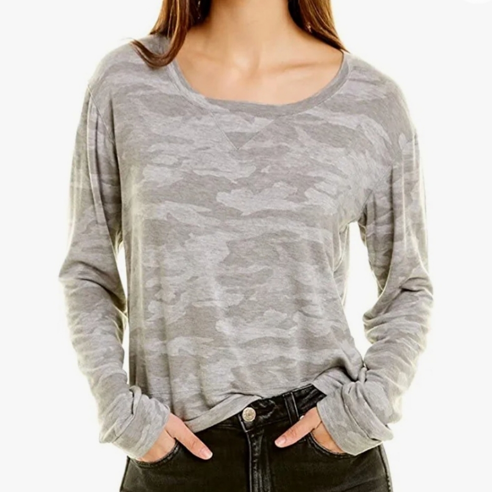 Monrow Super Soft Modal Camo Pullover